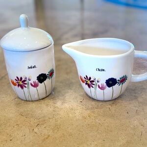 Rae Dunn Floral Sugar and Creamer Set